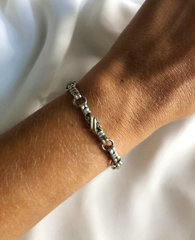 PULSERA PLATA Y ORO (PPO012)