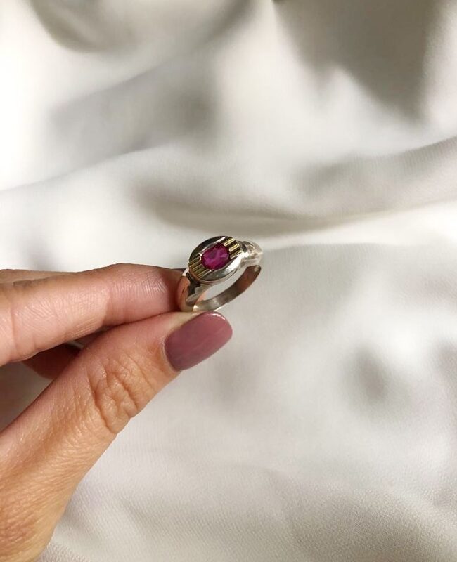 ANILLO PLATA Y ORO (POA003)