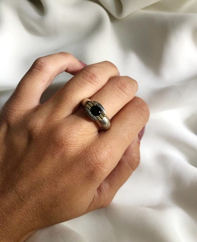 ANILLO PLATA Y ORO (POA004)