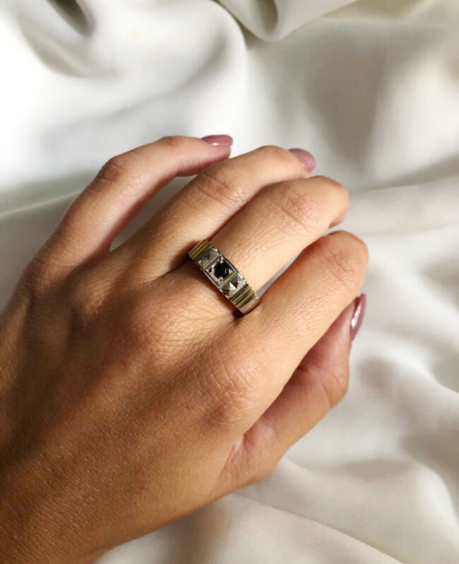 ANILLO PLATA Y ORO (POA014)