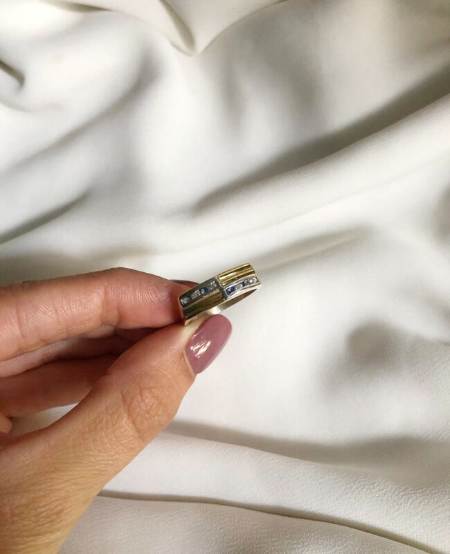 ANILLO PLATA Y ORO (POA058)