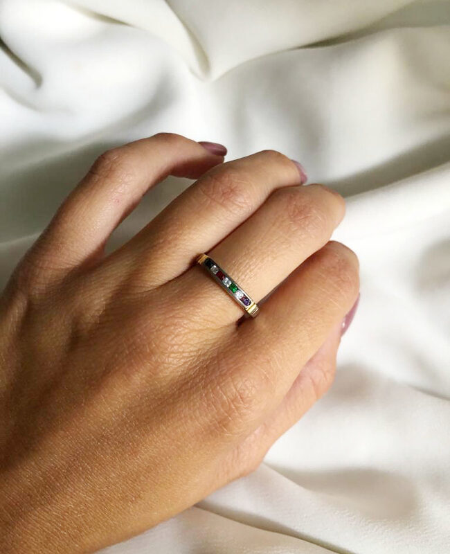 ANILLO PLATA Y ORO (POA024)