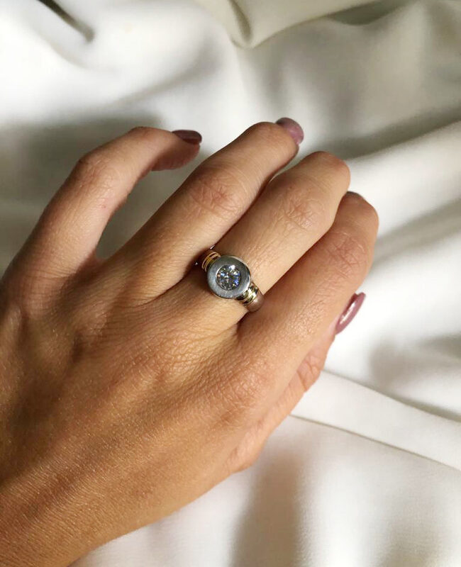 ANILLO PLATA Y ORO (POA049)