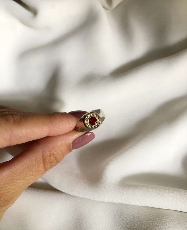 ANILLO PLATA Y ORO (POA063)