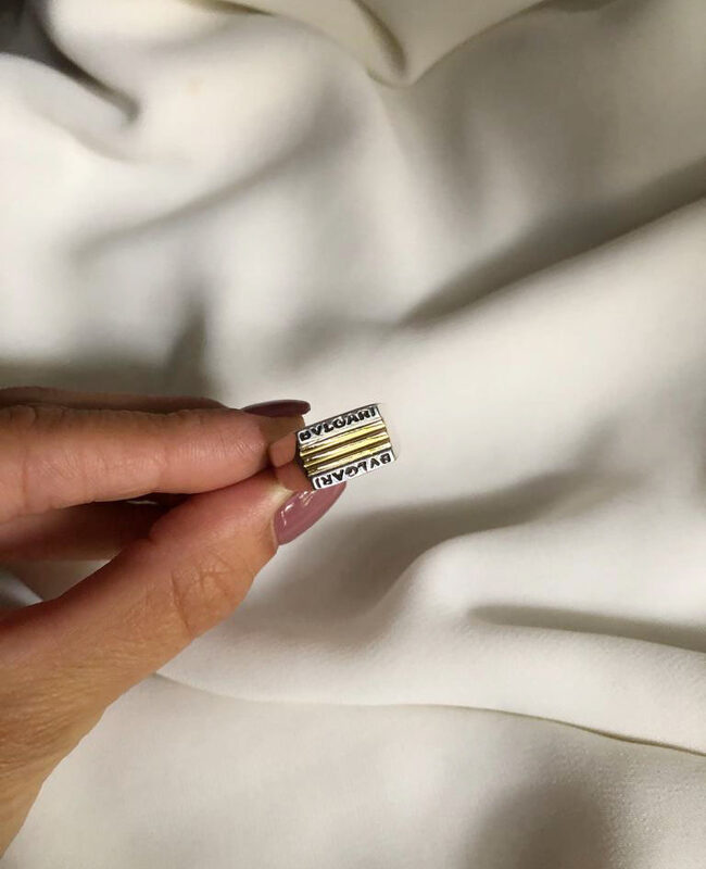 ANILLO PLATA Y ORO BULGARI (POA144)