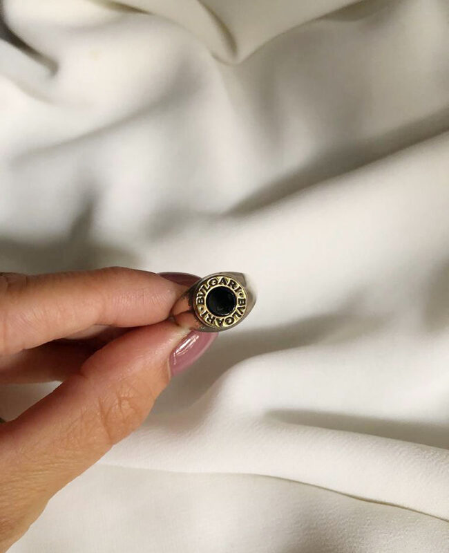 ANILLO PLATA Y ORO BULGARI (POA127)