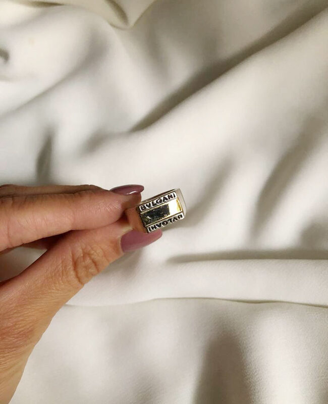 ANILLO PLATA Y ORO BULGARI (POA143)