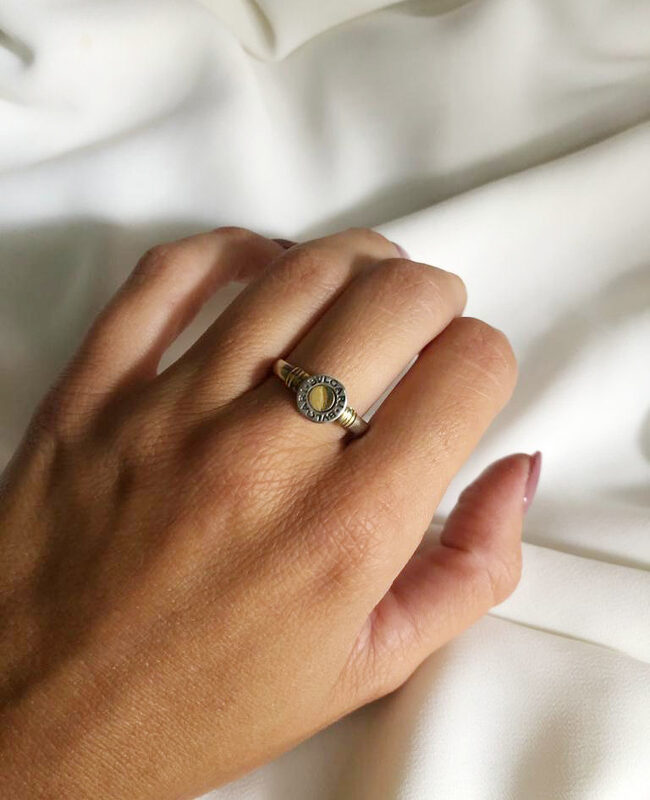 ANILLO PLATA Y ORO BULGARI (POA117)