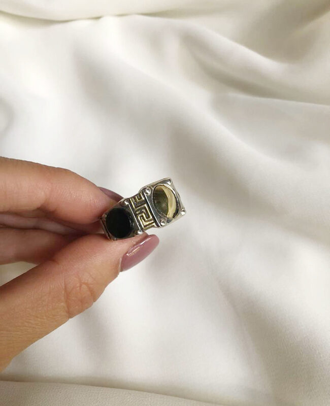 ANILLO PLATA Y ORO (POA111)