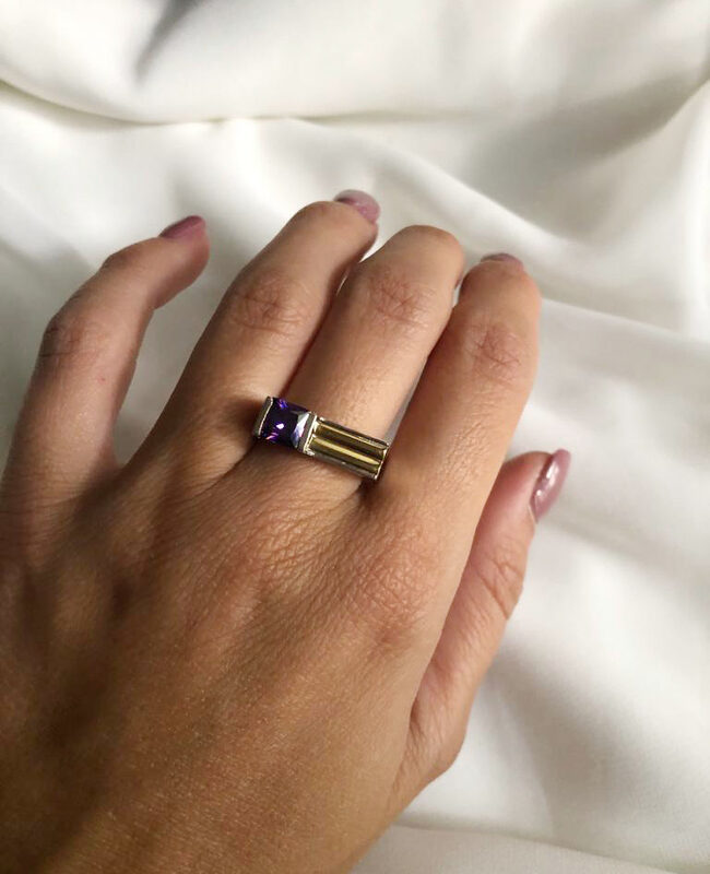 ANILLO PLATA Y ORO (POA071)