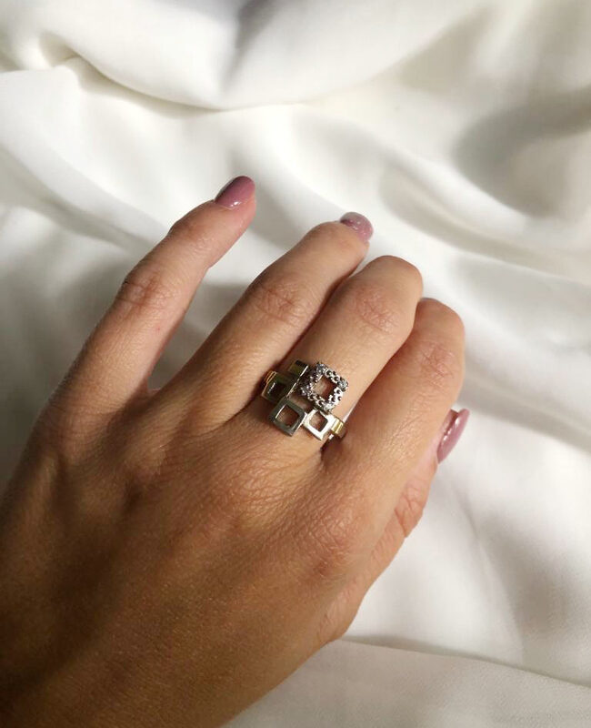 ANILLO PLATA Y ORO (POA099)