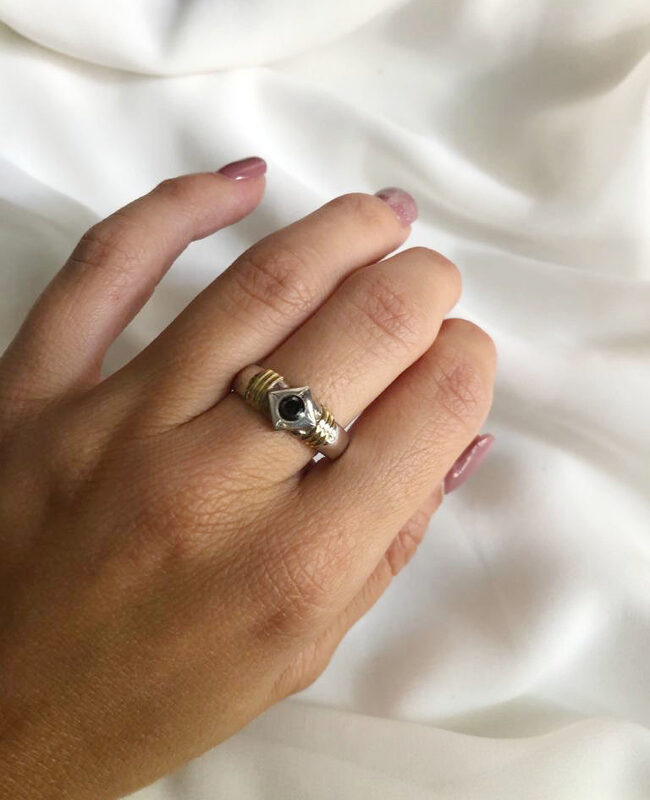 ANILLO PLATA Y ORO (POA092)