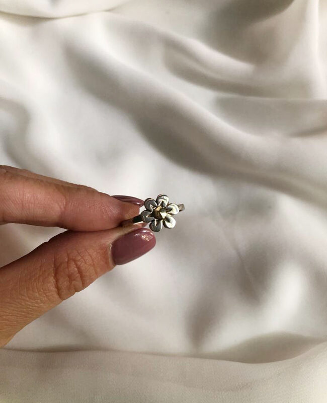 ANILLO PLATA Y ORO (POA383)