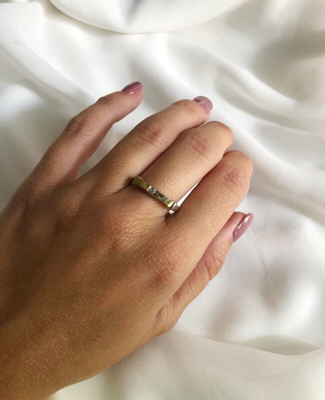 ANILLO PLATA Y ORO (POA045)