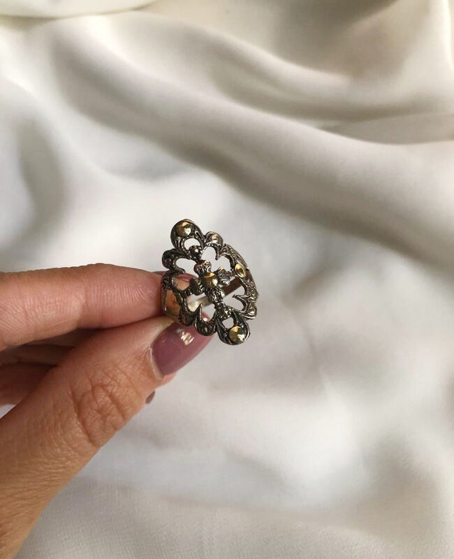 ANILLO PLATA Y ORO (POA415)