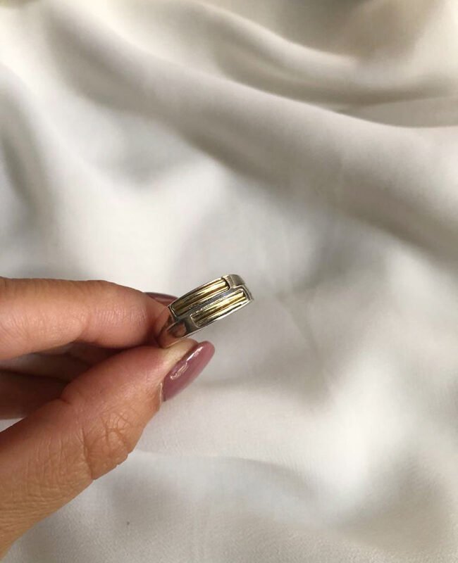 ANILLO PLATA Y ORO (POA279)