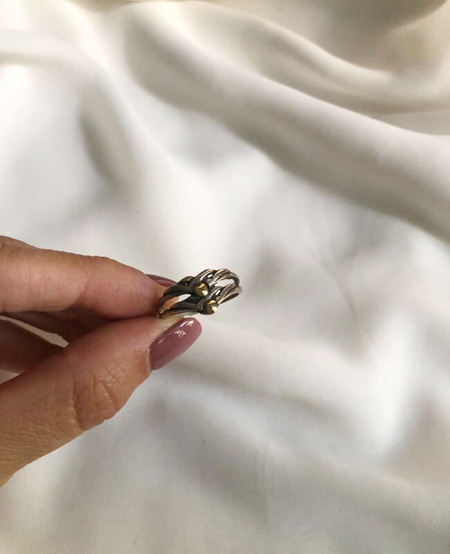 ANILLO PLATA Y ORO (POA214)