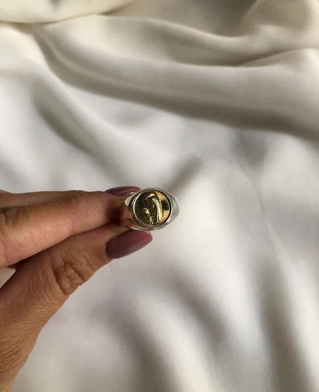 ANILLO PLATA Y ORO (POA155)