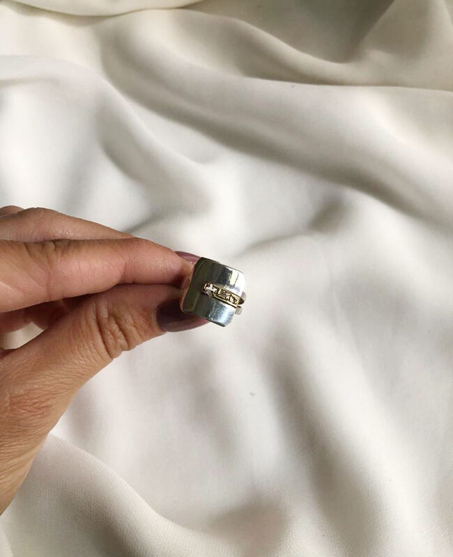 ANILLO PLATA Y ORO (POA399)