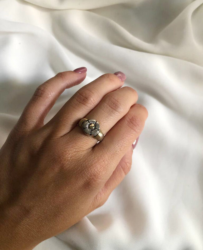 ANILLO PLATA Y ORO (POA395)