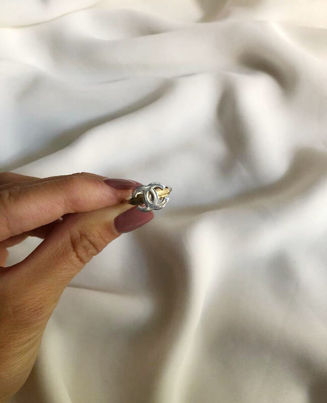 ANILLO PLATA Y ORO (POA205)