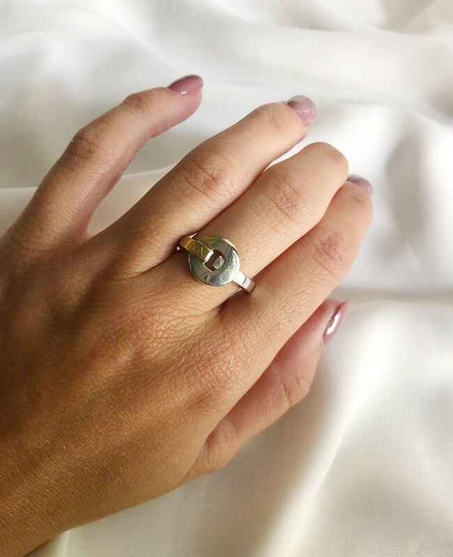 ANILLO PLATA Y ORO (POA248)
