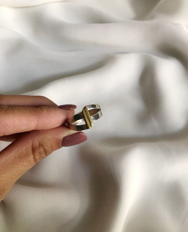 ANILLO PLATA Y ORO (POA251)