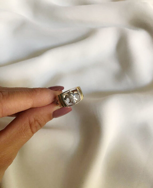 ANILLO PLATA Y ORO (POA302)