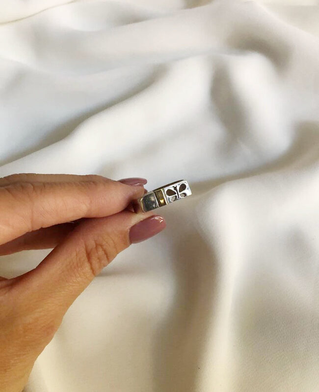 ANILLO PLATA Y ORO (POA231)