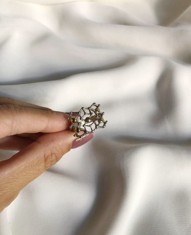 ANILLO PLATA Y ORO (POA254)