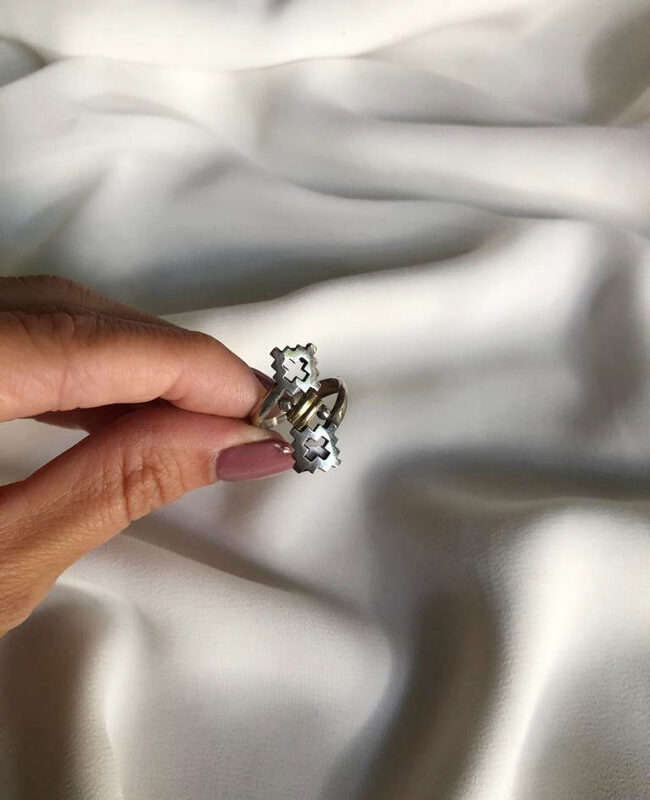 ANILLO PLATA Y ORO (POA282)