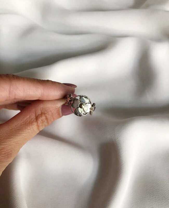 ANILLO PLATA Y ORO (POA410)