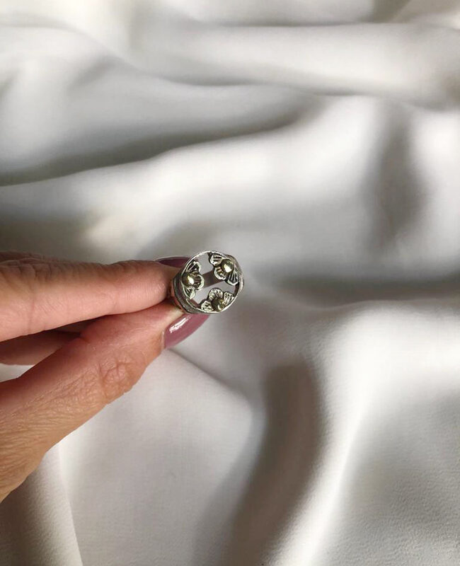 ANILLO PLATA Y ORO (POA413)