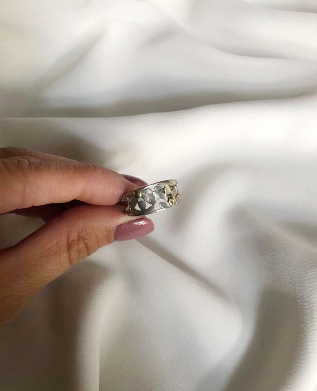 ANILLO PLATA Y ORO (POA371)