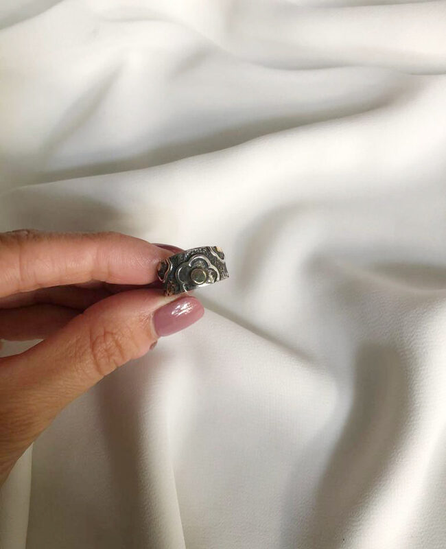 ANILLO PLATA Y ORO (POA407)