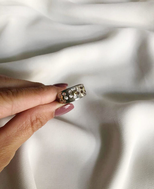 ANILLO PLATA Y ORO (POA372)