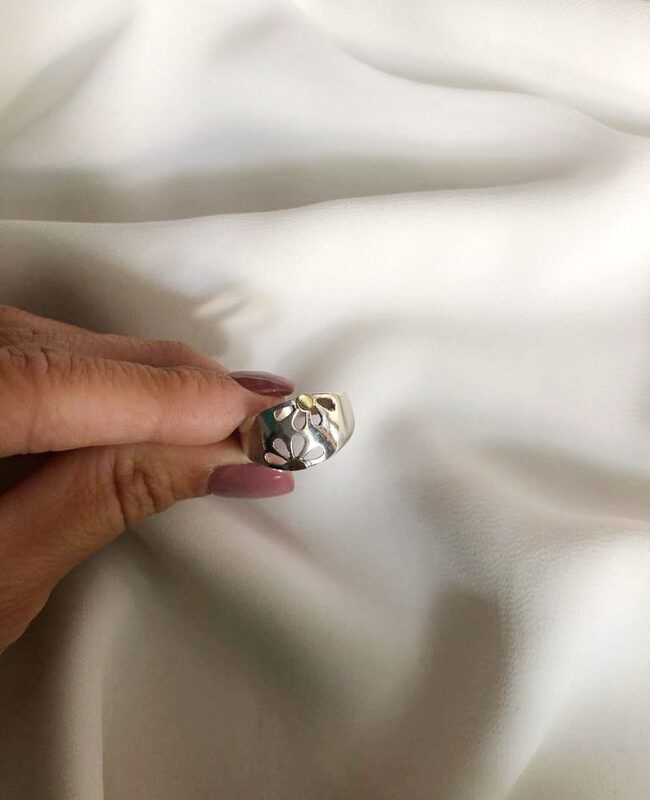 ANILLO PLATA Y ORO (POA373)