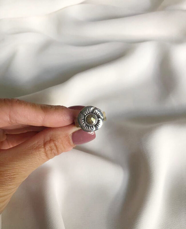 ANILLO PLATA Y ORO (POA430)