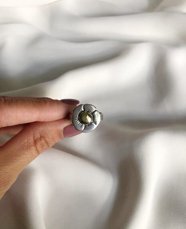 ANILLO PLATA Y ORO (POA428)