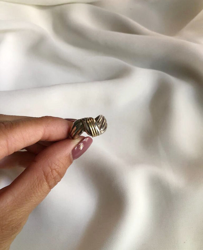 ANILLO PLATA Y ORO (POA317)