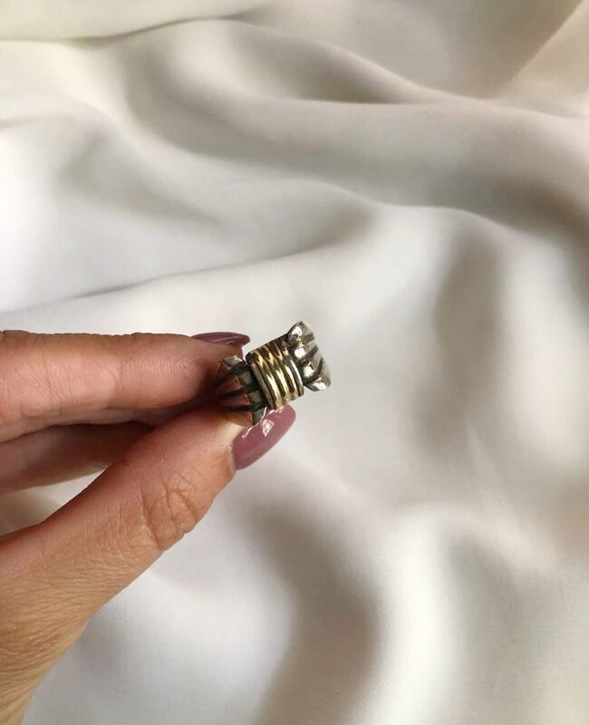 ANILLO PLATA Y ORO (POA330)