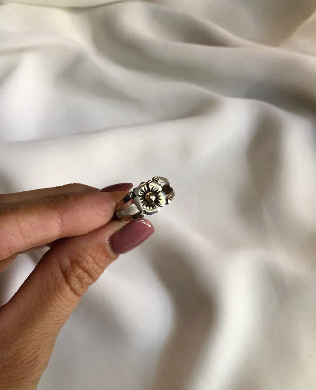 ANILLO PLATA Y ORO (POA351)