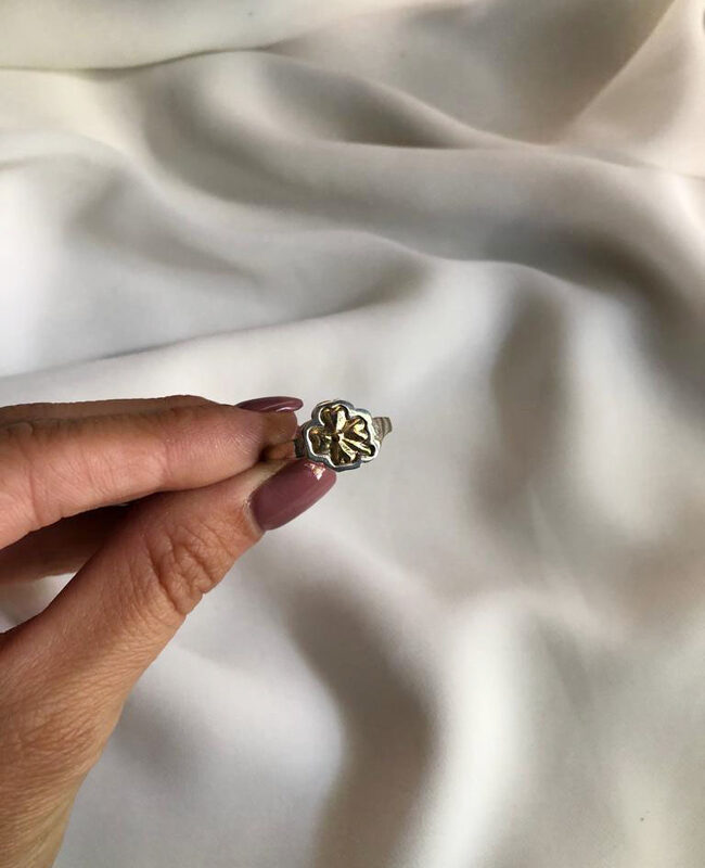 ANILLO PLATA Y ORO (POA309)