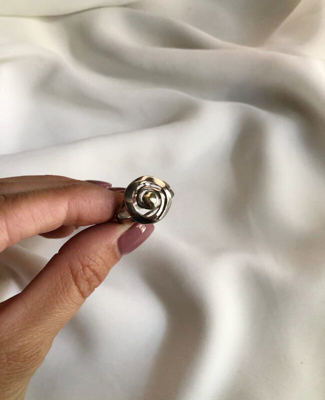 ANILLO PLATA Y ORO (POA435)