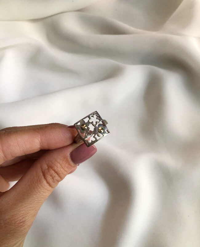 ANILLO PLATA Y ORO (POA400)