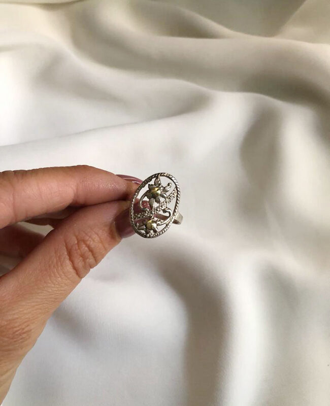 ANILLO PLATA Y ORO (POA369)