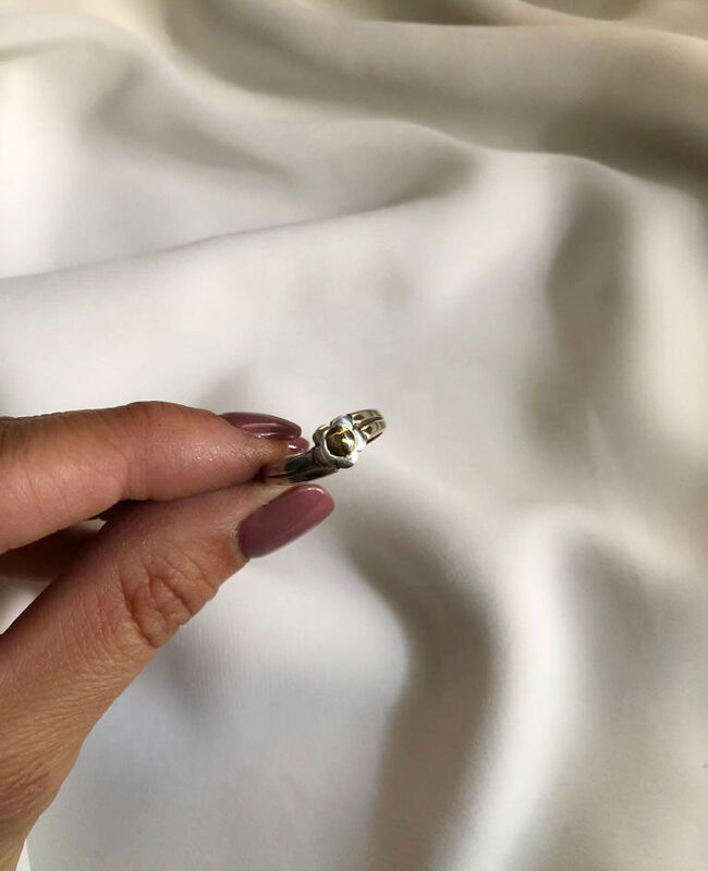 ANILLO PLATA Y ORO (POA198)