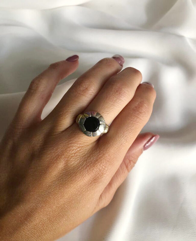 ANILLO PLATA Y ORO (POA115)