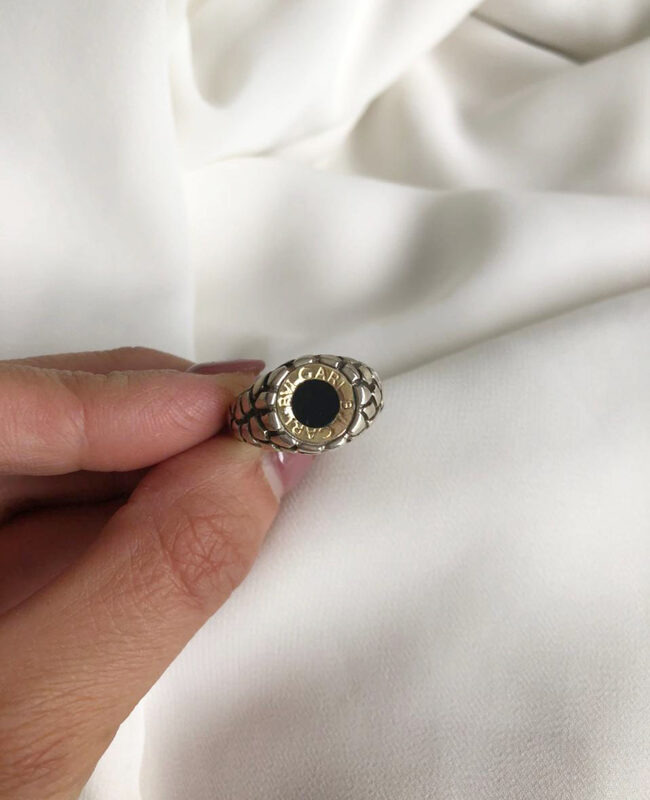 ANILLO PLATA Y ORO BULGARI (POA124)