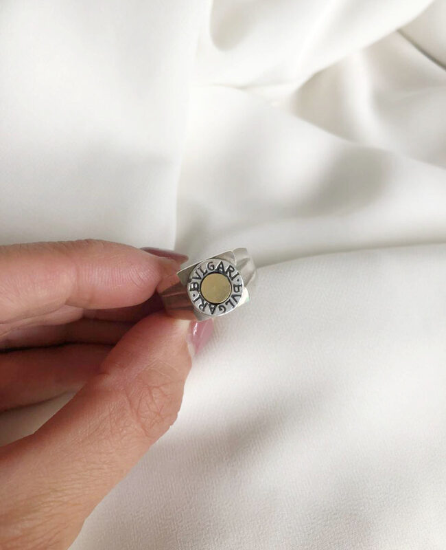 ANILLO PLATA Y ORO BULGARI (POA140)